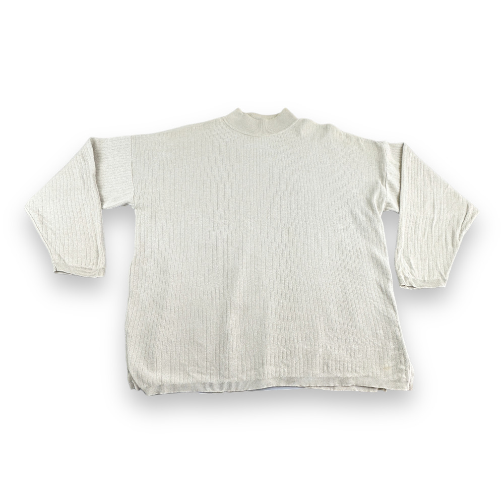Vintage Moda International Sweater Adult EXTRA LARGE Beige 90s Faux Turtleneck